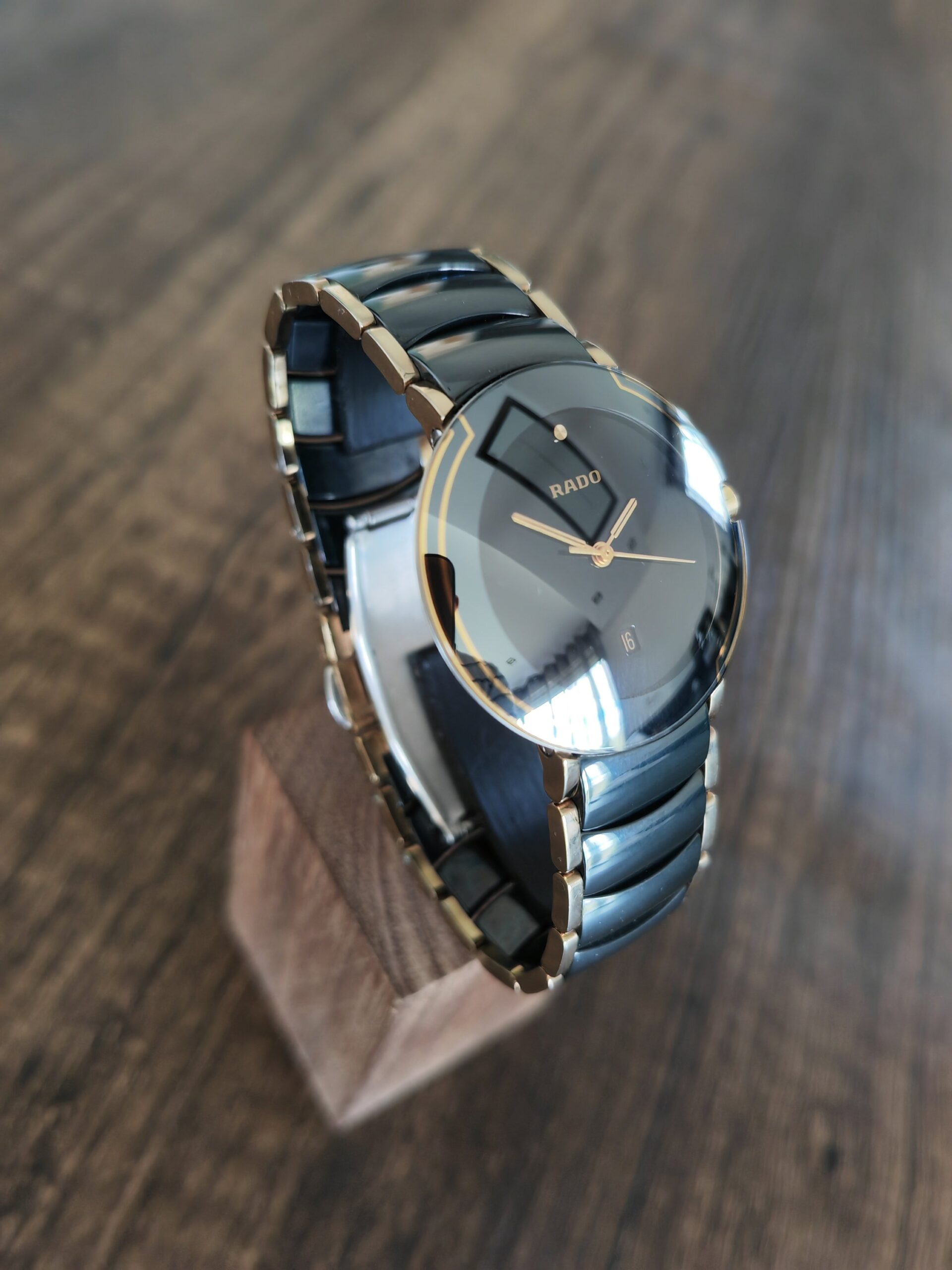 Rado Diastar coupole 32.5mm montre bracelet or/noir 1 Rado Diastar coupole 32.5mm montre bracelet or/noir